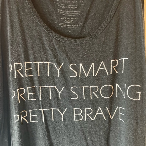 Sarah Sue Design “Pretty Smart Pretty Strong Pretty Brave” Graphic Tank Top, XXL - Picture 2 of 3